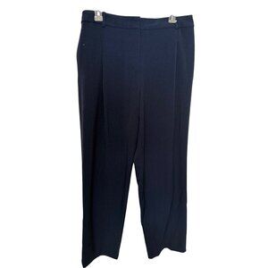 M.M. Lefleur Dress Pants Womans 12 Navy Blue Trouser Office Pleats